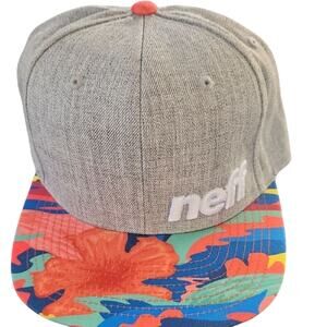 Neff Gray Cap with Colorful Floral Brim